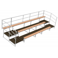 Трибуна трехрядная 28 мест с ограждениями сзади и по бокам, сиденья деревянные ФСИ 4897