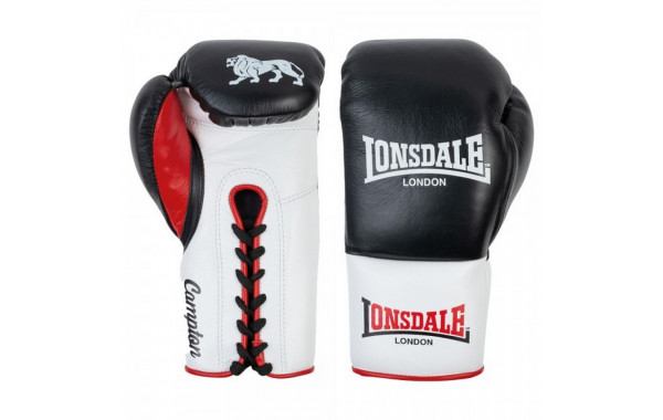 Перчатки боевые10oz Lonsdale Campton 160003 10 R BK/WHT/RD черный\белый\красный 600_380