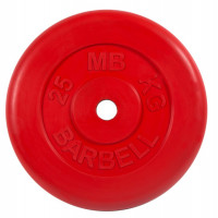 Диск обрезиненный d26мм MB Barbell MB-PltC26-25 25 кг красный