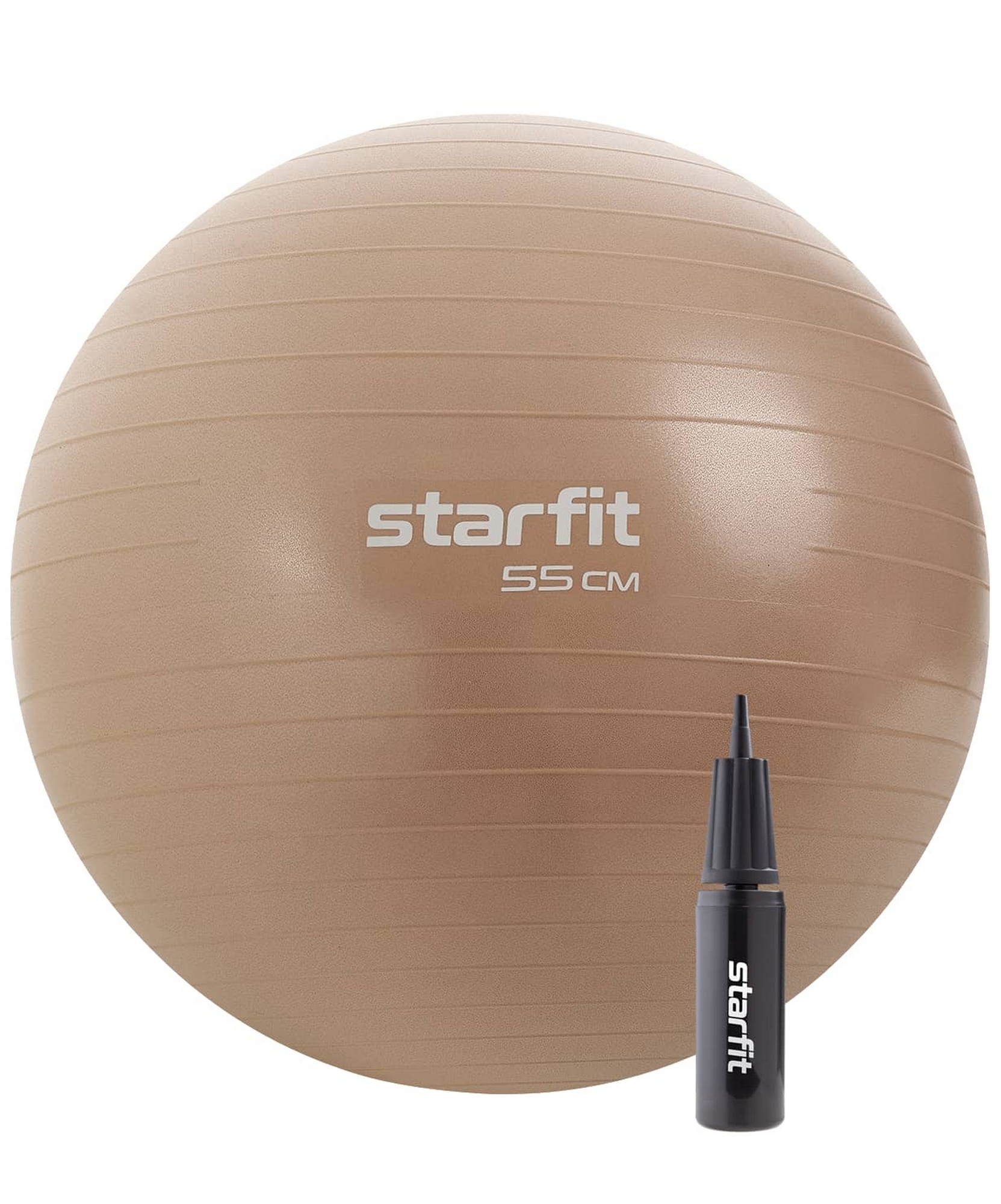 Фитбол d55см Star Fit антивзрыв, 900 гр, с ручным насосом GB-109 персиковый 1663_2000