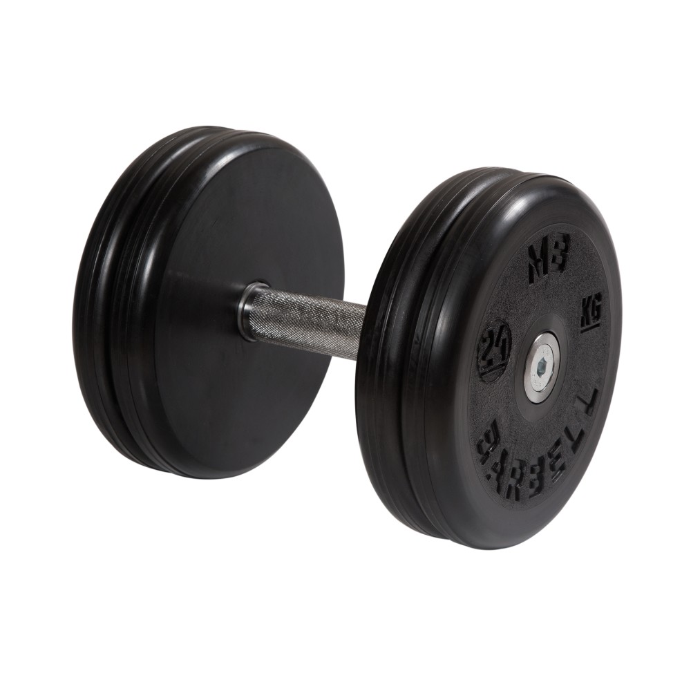 Гантель классик с вращающейся ручкой хром 24 кг MB Barbell MB-FdbEM-B24 1000_1000