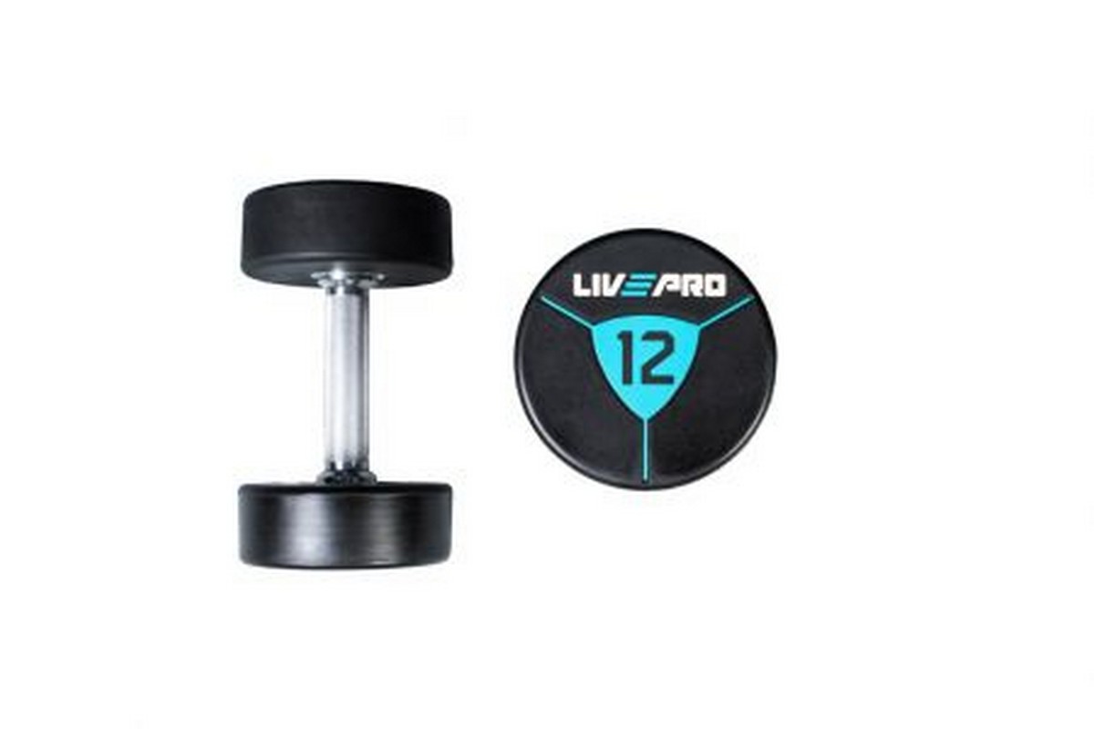 Гантели в уретане 26 кг Live Pro Premium Urethane Dumbbells LP8000-26 1200_800