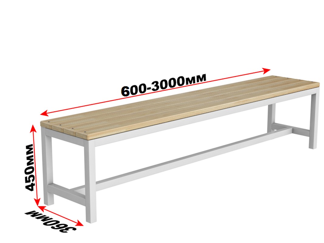 Скамейка для раздевалки без спинки, 100см Glav 10.400-1000 1067_800