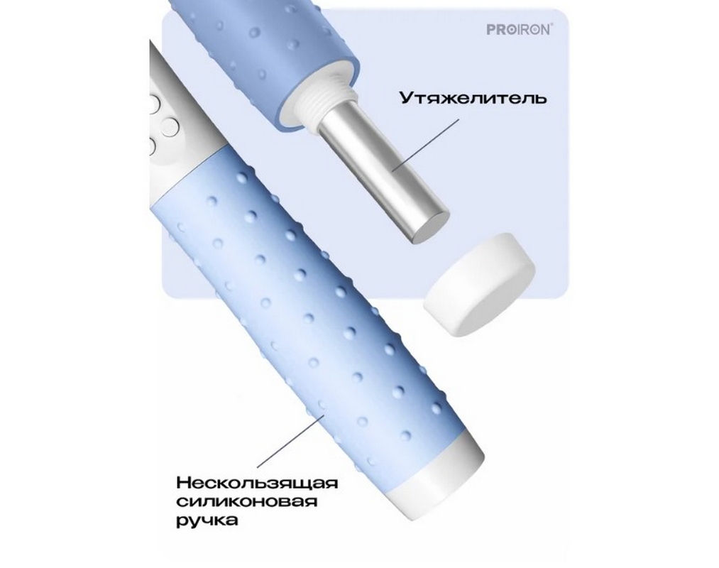 Скакалка умная с дисплеем PROIRON ПРО042 бело-синий 1013_800