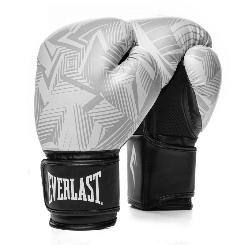 Перчатки тренировочные Everlast Spark 14oz бел/гео. 800_800