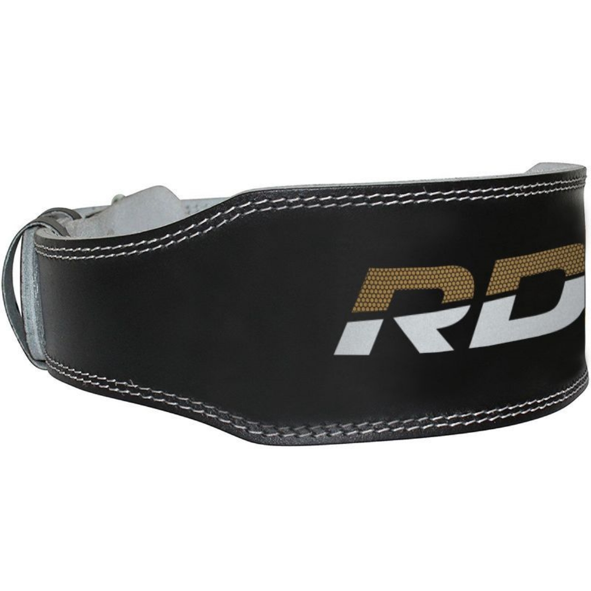 Пояс RDX 4" Leather WBS-4RB черный\золотой 1200_1200