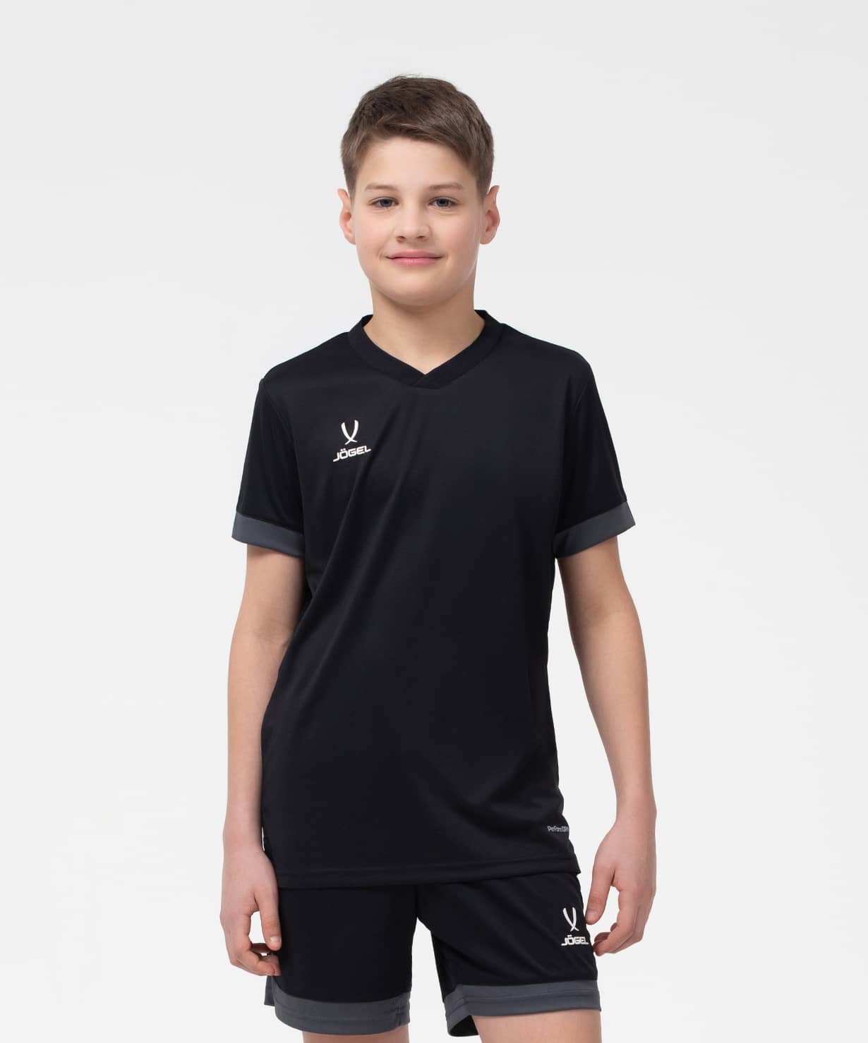 Футболка игровая Jogel DIVISION PerFormDRY Union Jersey, черный/темно-серый/белый 1230_1479