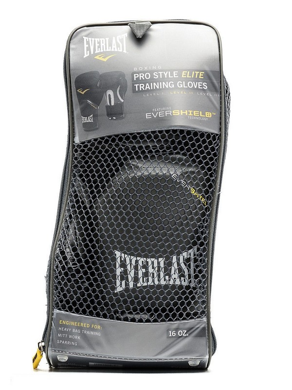 Перчатки тренировочные Everlast Pro Style Elite 8oz 2308E черный 600_800