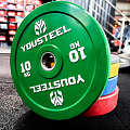 Диск 10кг YouSteel EVO Bumper Plate зеленый 120_120