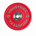 Диск PU 25кг YouSteel бампированный, полиуретановый, красный 120_120